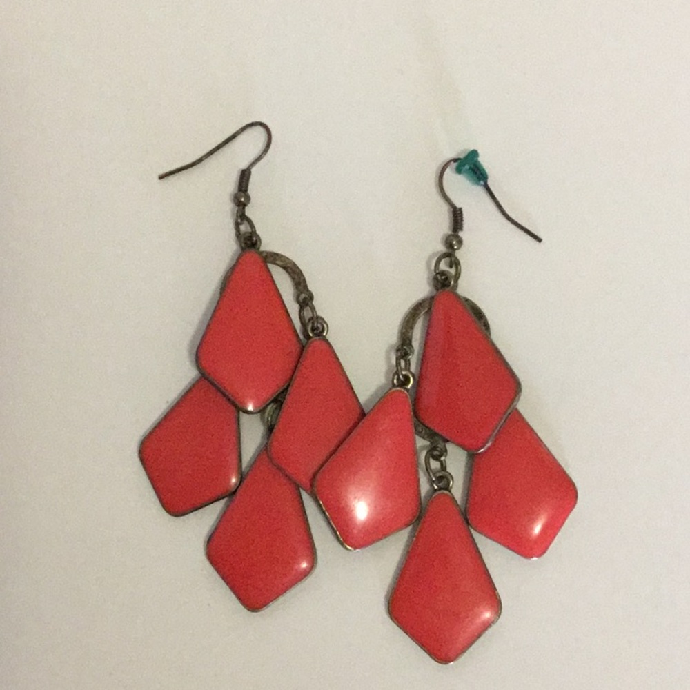 Coral chandelier earrings